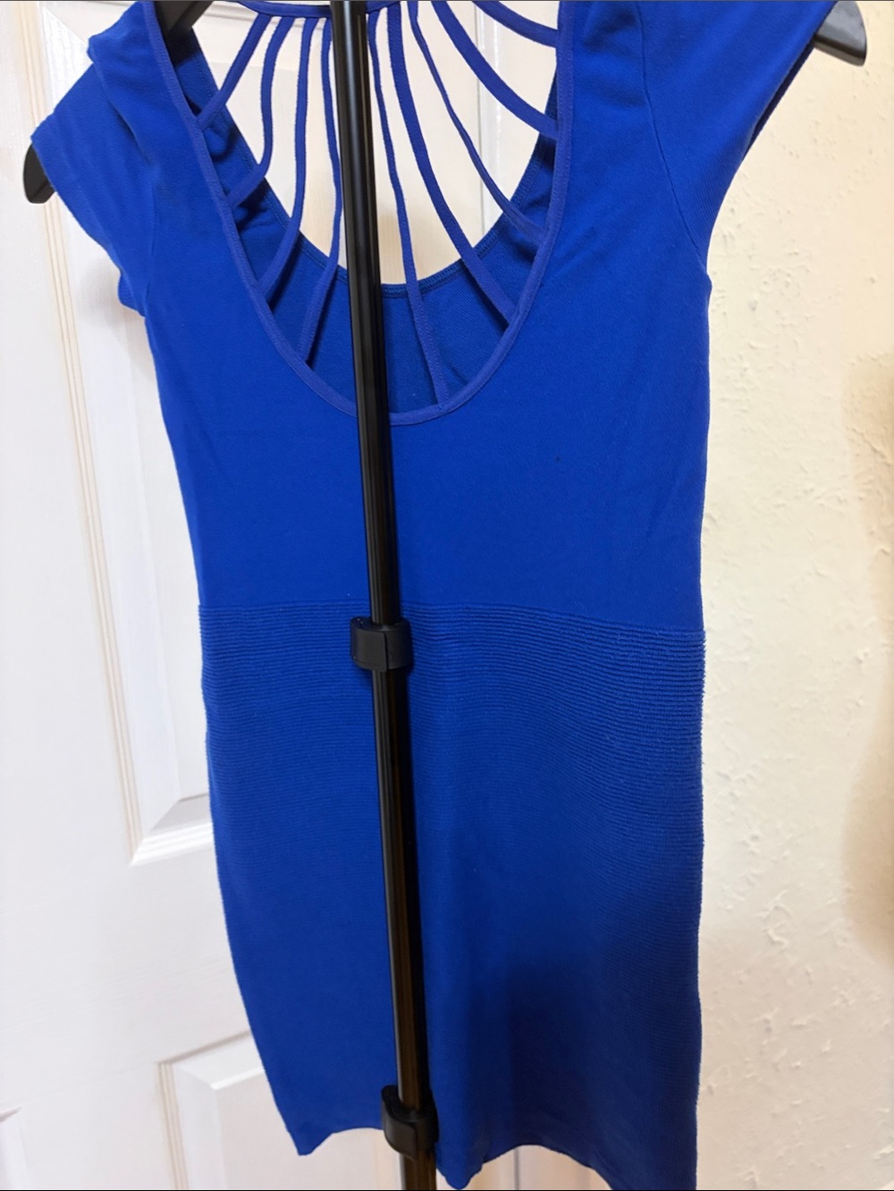 bebe Electric Blue Mini Dress with Strappy Back - Picture 6 of 9